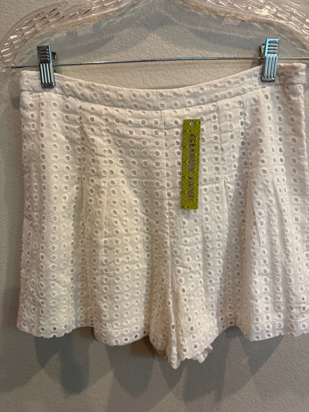 GIANNI BINI WHITE EYELET SHORTS